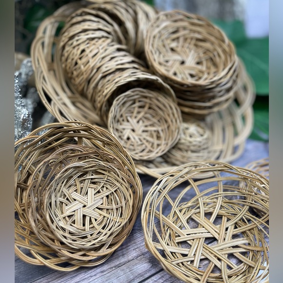 30 WICKER BASKETS BULK BUNDLE DIY CRAFTING BOHO DECOR Wind Chimes Mixed Lot - Picture 2 of 15